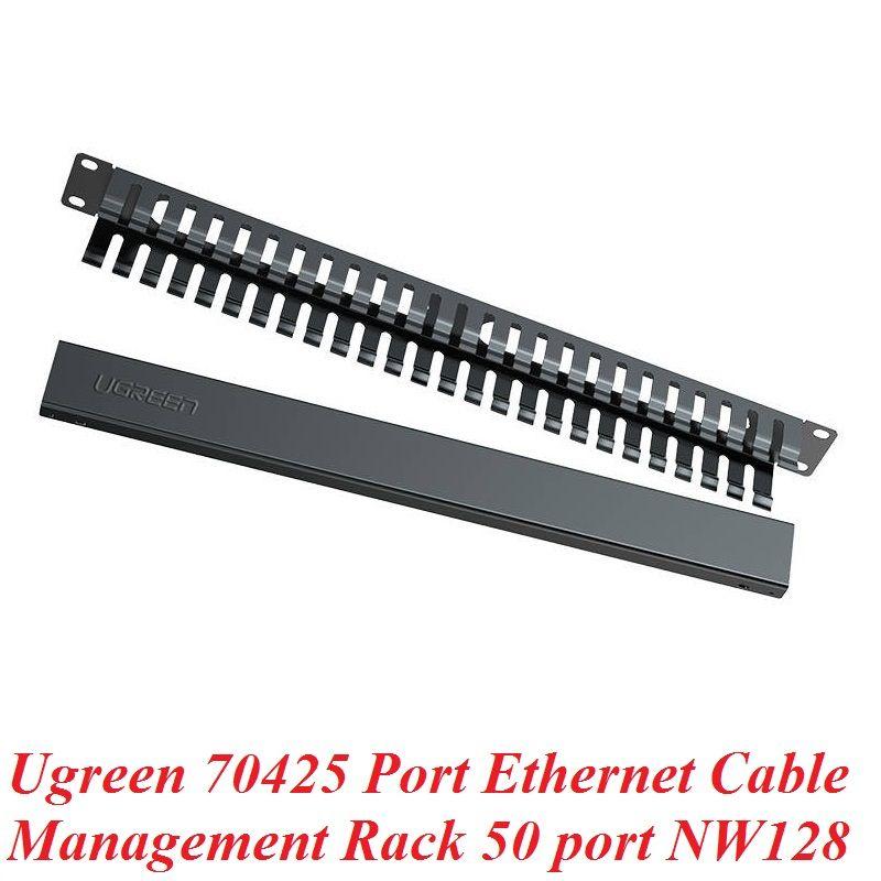 Ugreen UG70425NW128TK 50 cổng bộ kẹp dây cho Patch Panel RJ45 Management Rack màu đen - HÀNG CHÍNH HÃNG