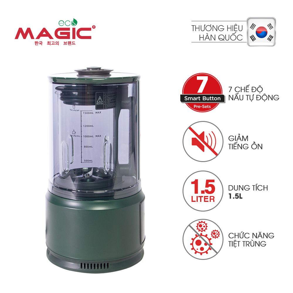 Máy Làm Sữa Hạt Đa Năng Giảm Tiếng Ồn Magic Eco AC -141 (1.5 Lít) - Hàng chính hãng