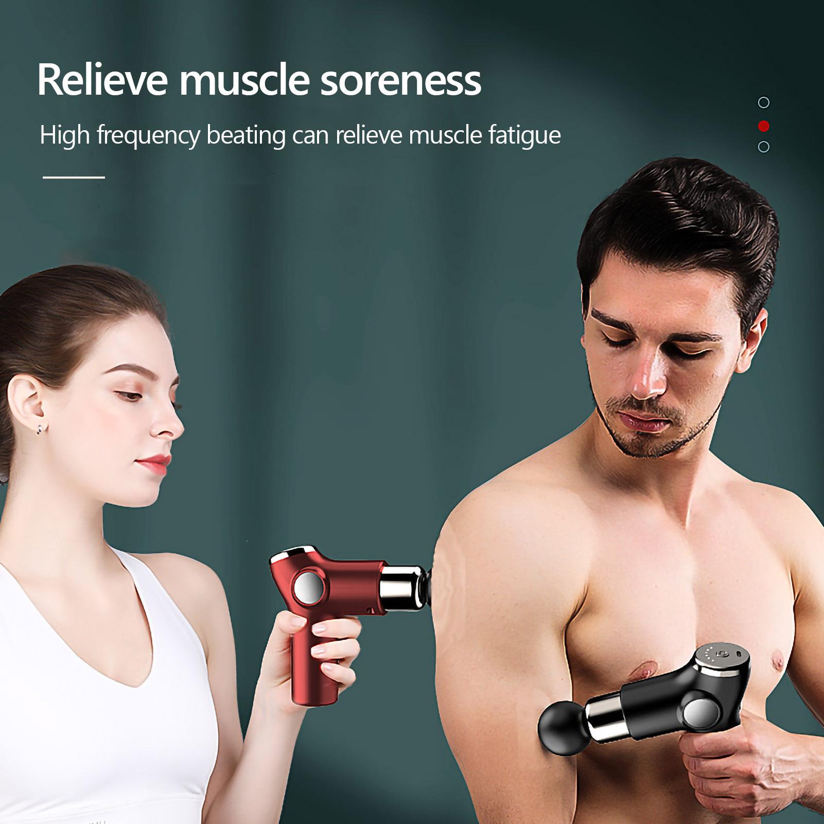 Súng Massage Mát Xa Cơ Cầm Tay 32 Mức Cường Độ Có Thể Điều Chỉnh 4 Đầu Mát Xa