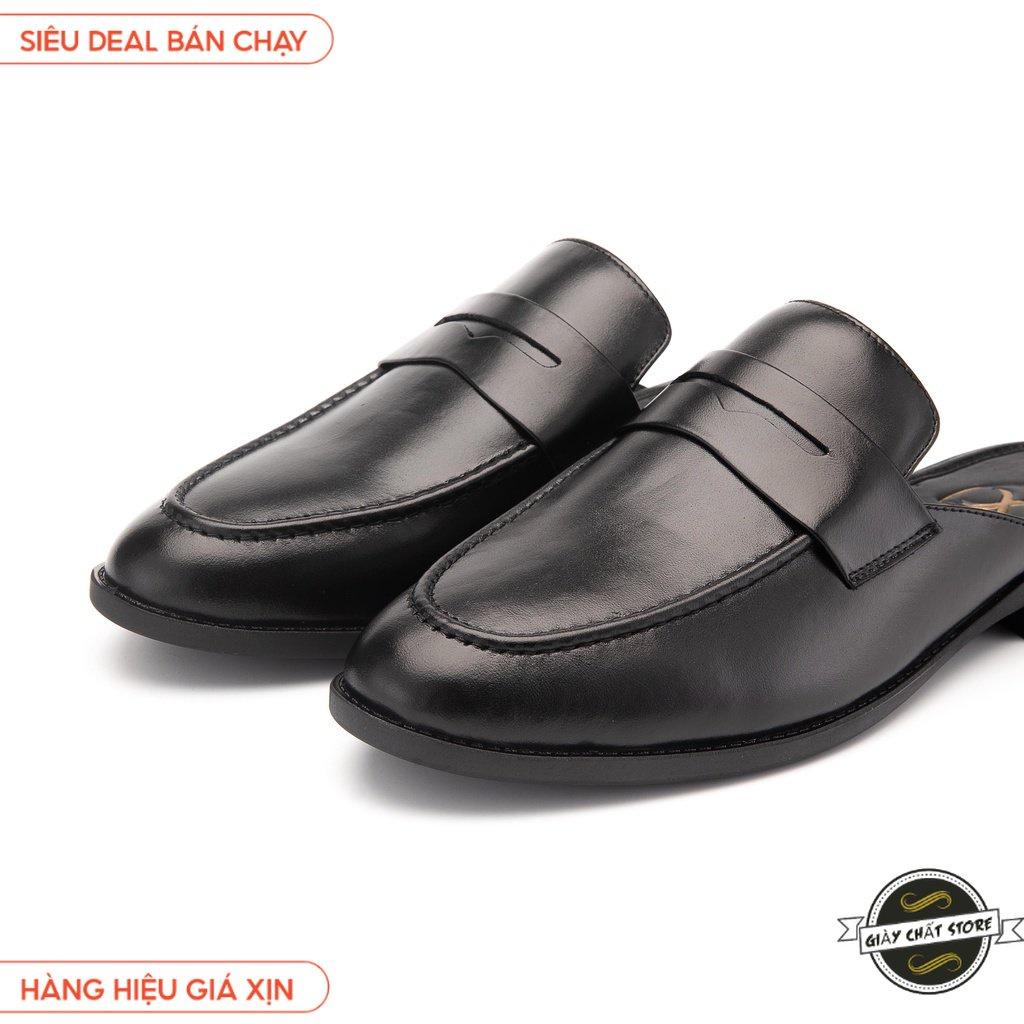 Giày Sục Nam Công Sở XOĂN SHOP Da Pu Pu Size 38 Đến 42 Màu Đen - S008