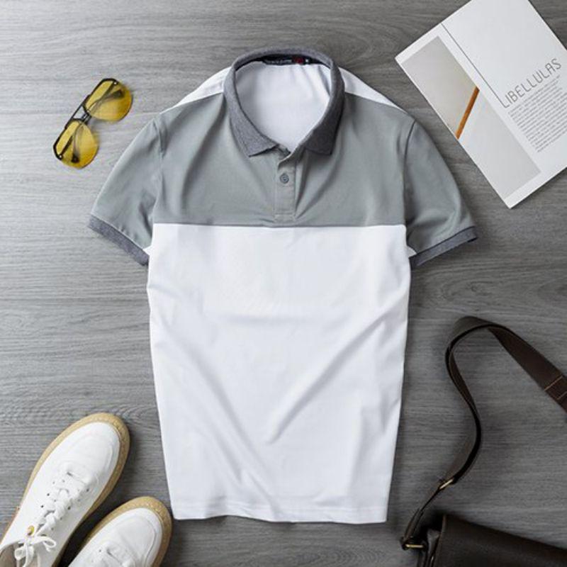 Áo Thun POLO Nam Cổ Bẻ Phối Màu Chất Liệu Vải Cotton