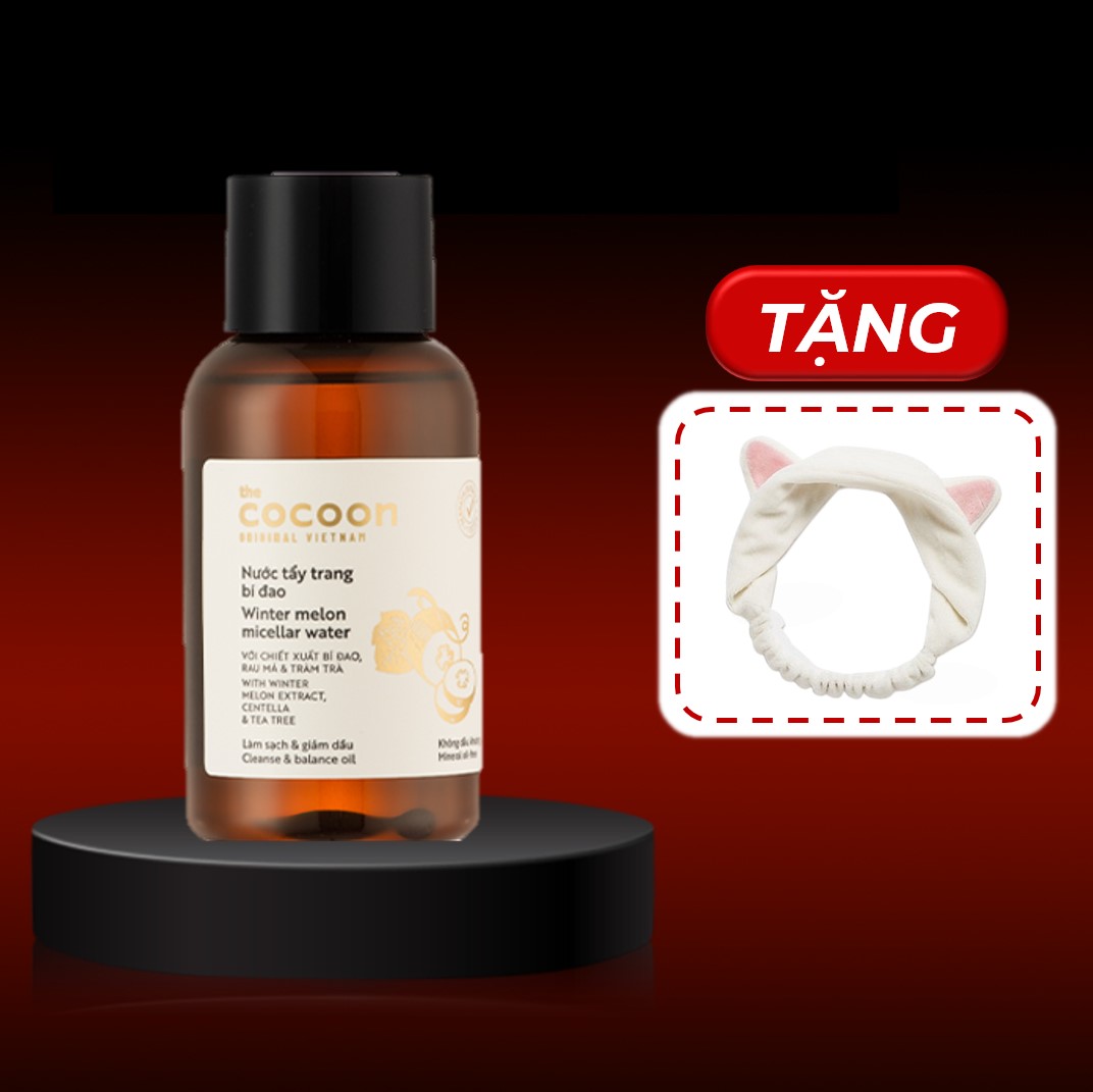 Nước Tẩy Trang Bí Đao Cocoon 140ml + Tặng Kèm Băng Đô Tai Mèo Màu Ngẫu Nhiên