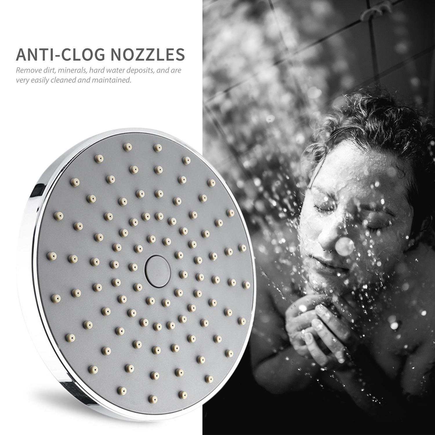 Đầu vòi sen áp suất cao 6 inch G1/2 bằng vật liệu ABS cao cấp được đánh bóng chrome chống ăn mòn,