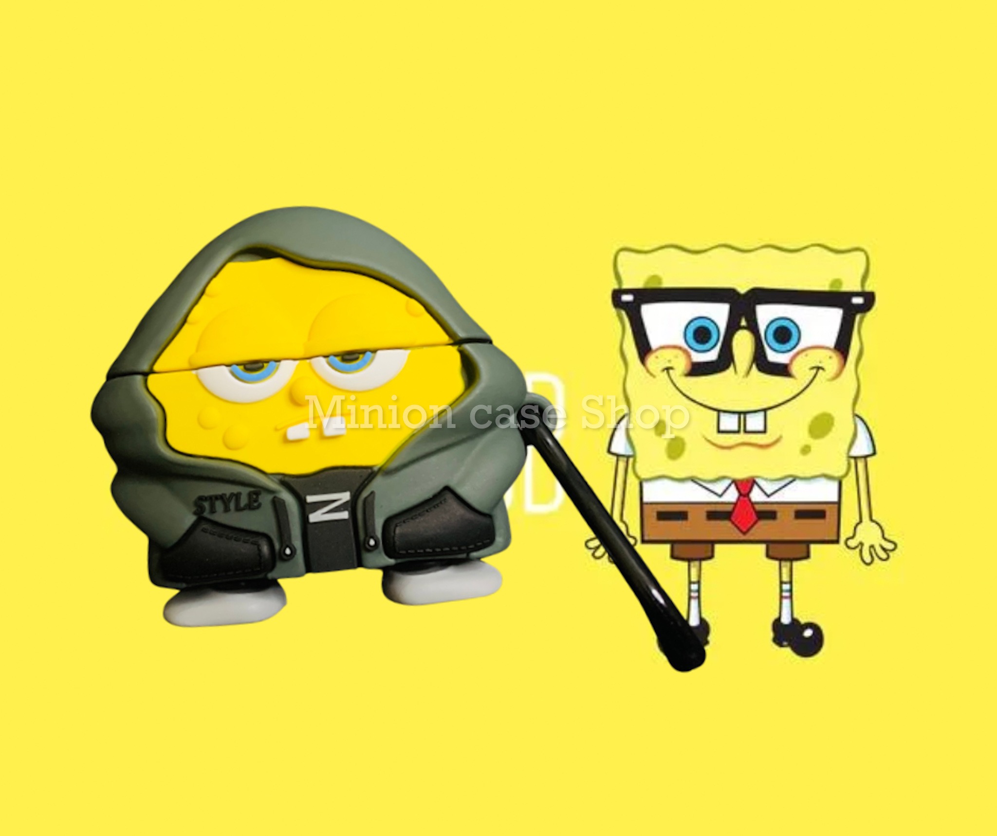 Case bảo vệ dành cho Airpods 3 hình spongebob chất liệu silicon 3d cao cấp