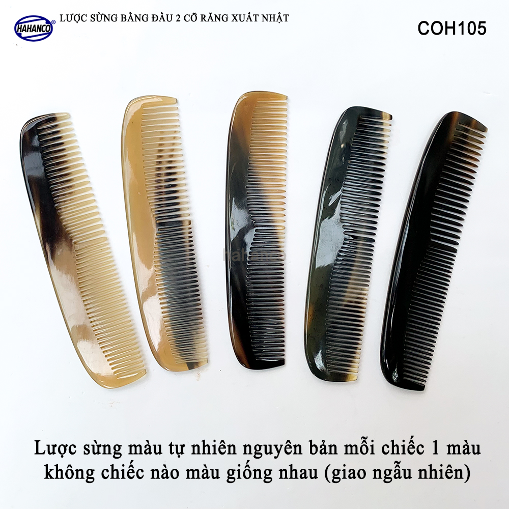 Lược sừng xuất Nhật COH105 - Lược bằng đầu 2 loại răng – Chăm sóc tóc