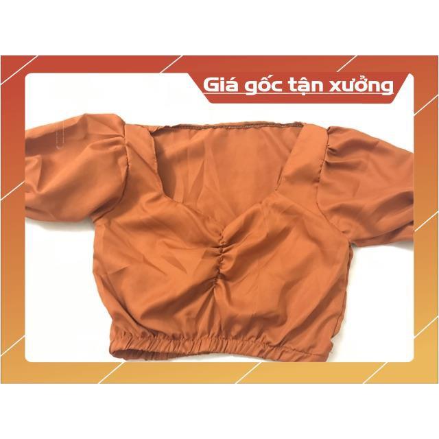 Áo croptop nhún ngực, tay phồng cực chất