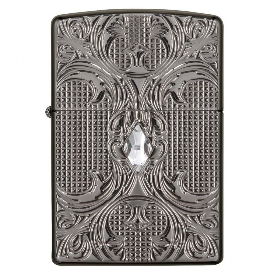 Bật Lửa Zippo Crystal Lattice Armor High Polish Black Ice 28956