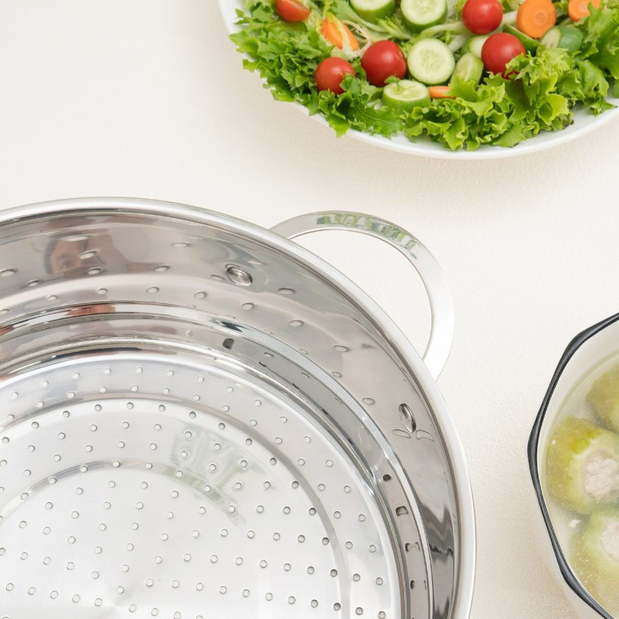 Bộ nồi xửng hấp Inox 5 đáy Kalpen L30PRO size 30cm dung tích 14L, chuẩn ĐỨc bảo hành 5 năm