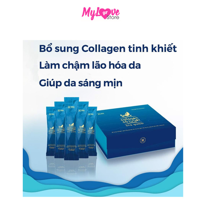 Combo 5 Hộp Collagen Cá Tuyết Ona Global Giảm Lão Hóa - Tươi Trẻ - Săn Chắc - Sáng Hồng Da + Tặng 1 Hộp Collagen Cá Tuyết Ona Global