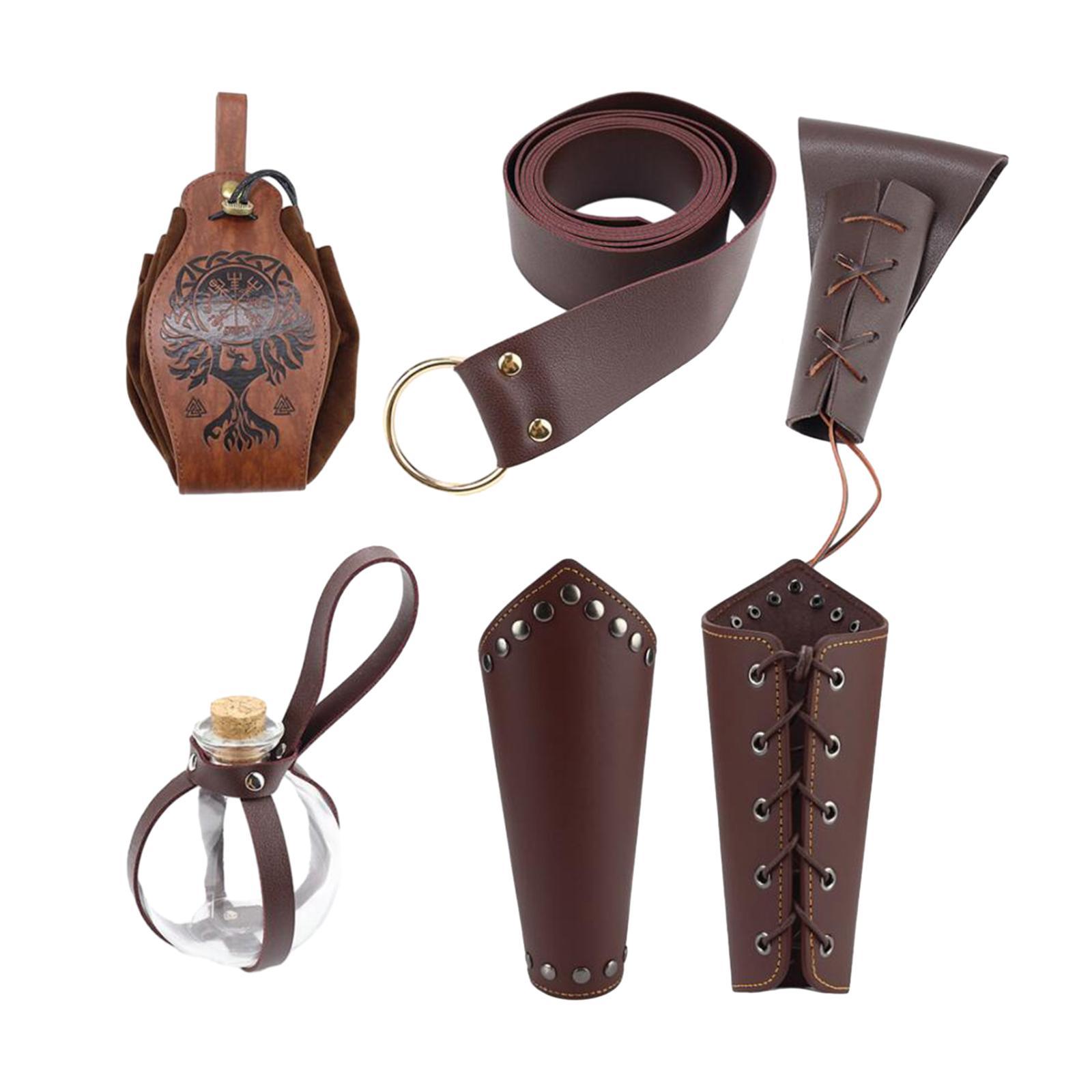 5x Men Medieval Knight Costume Accessories Cosplay Props Universal Size Halloween Party for Carnival Photo Props Festival