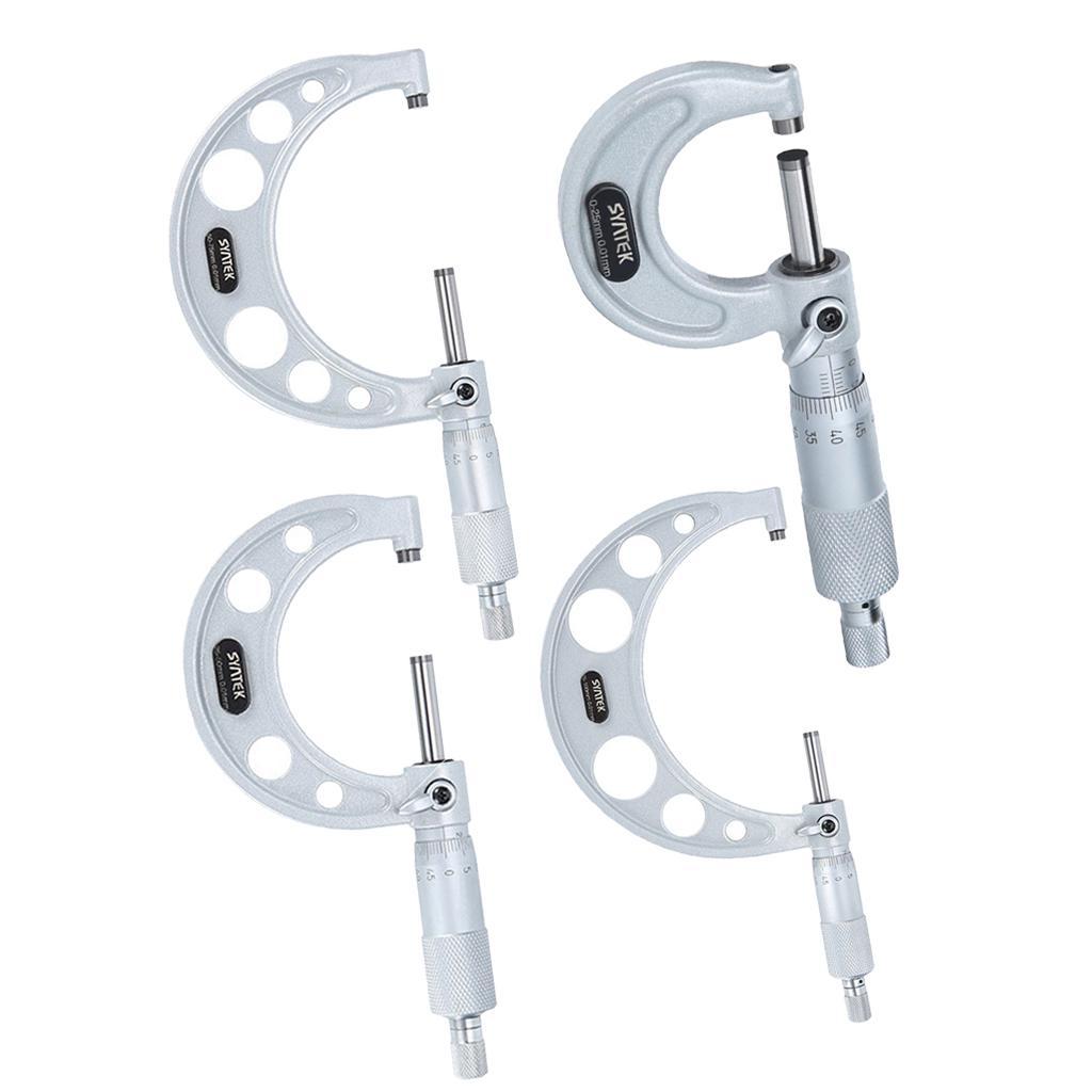 Precision Outside Micrometer OD Outside Diameter Gauge Measuring Tool 0-100mm/0-1 inch, 1-2 inch, 2-3 inch, 3-4 inch, 0.01mm