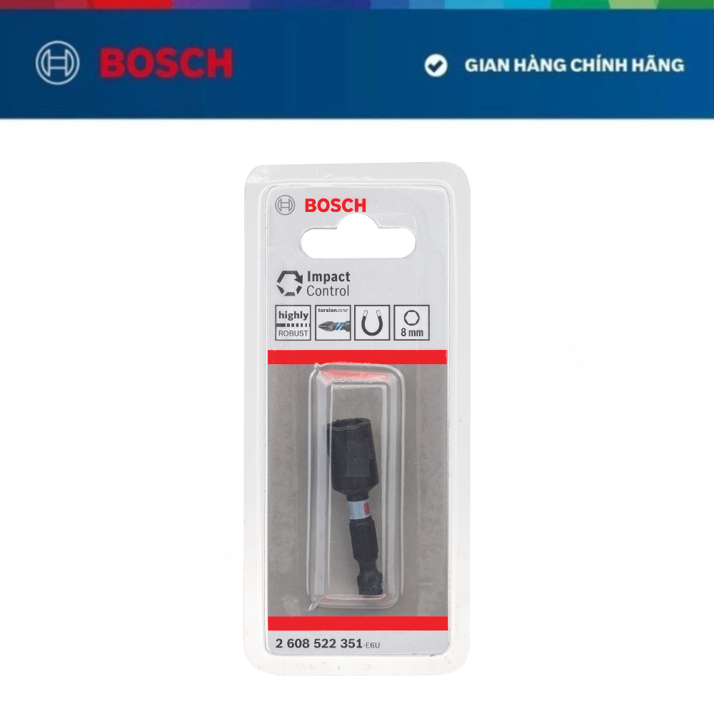 Đầu bắn tôn - Đầu chụp có nam châm Bosch bằng thép