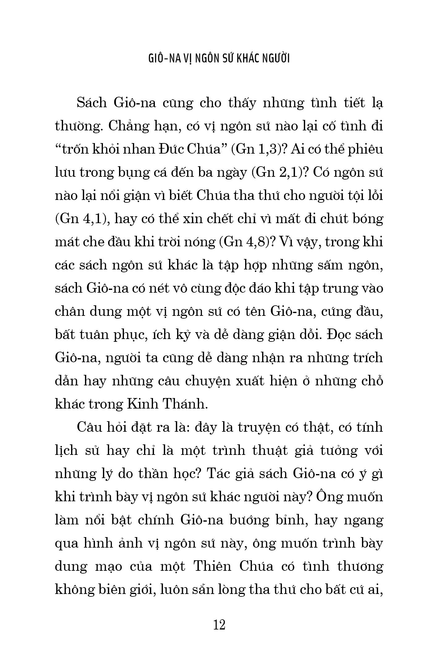 GIÔ-NA VỊ NGÔN SỨ KHÁC NGƯỜI - Sách Giô-na và ý hướng thần học