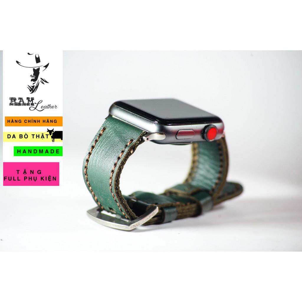 Dây đồng hồ RAM Leather da bò xanh rêu - RAM classic 1984