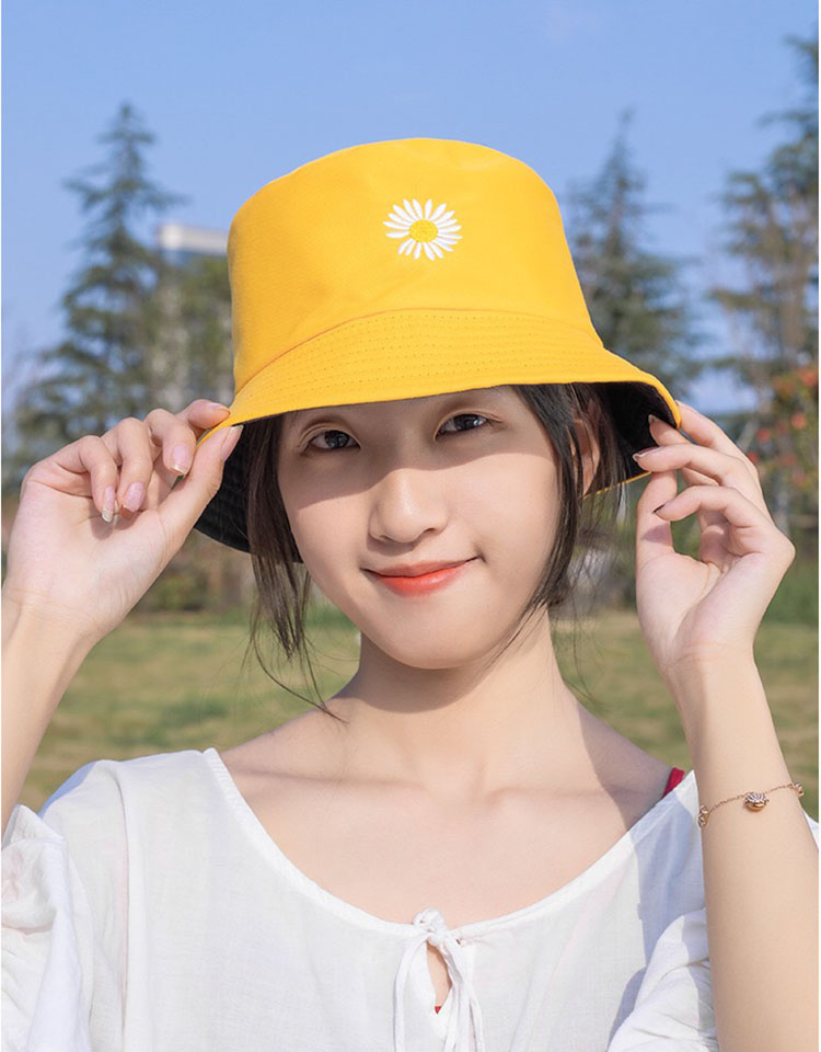 Mũ Bucket Sụp, Nón Bucket Nam Nữ Họa Tiết Hoa Cúc Siêu Xinh Xắn MD07