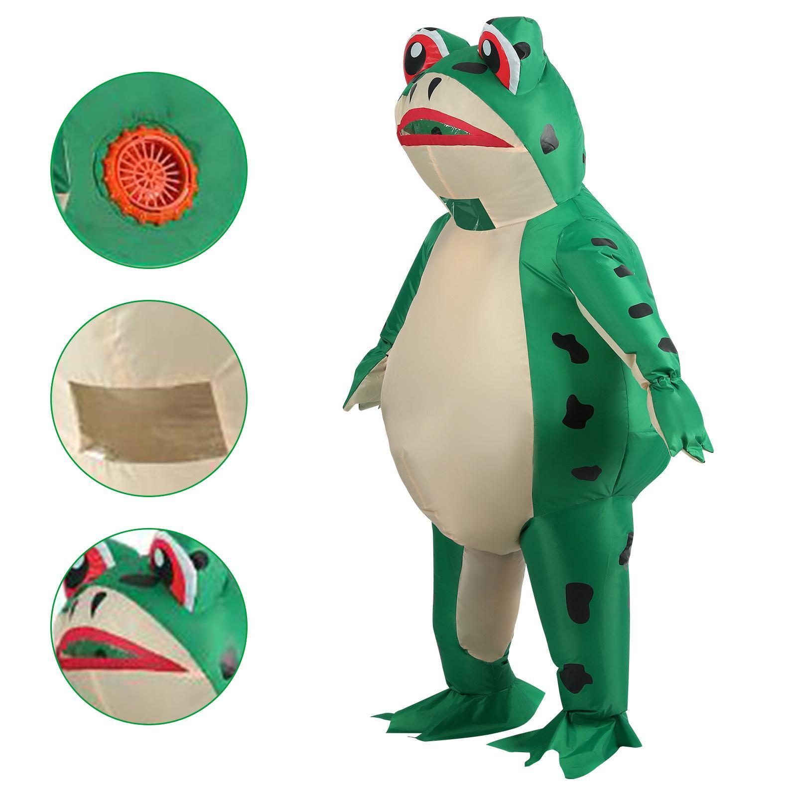 Inflatable Costume Frog, Cute Frog Clothing Party Dress up Carnival Cartoon Full Body Suit Halloween Party Cosplay for Kids Adult Men Women Unisex