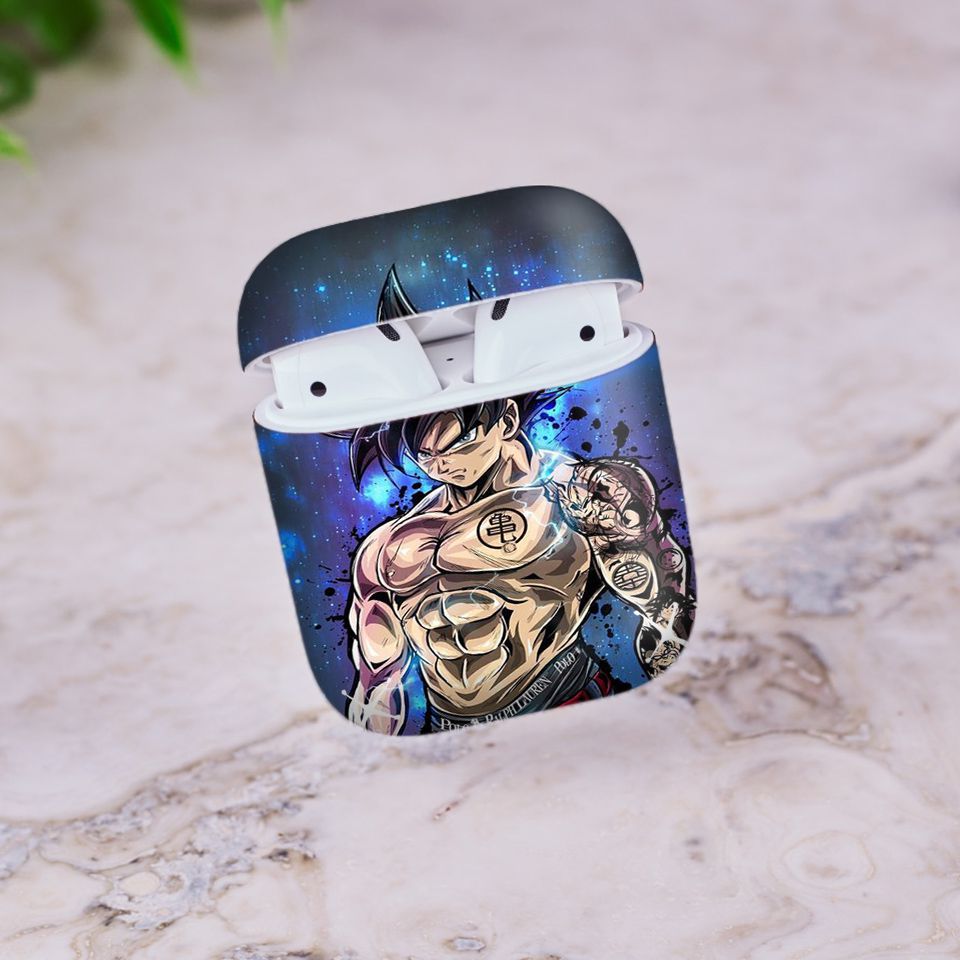 Miếng dán skin chống bẩn cho tai nghe AirPods in hình Songoku Dragon Ball - 7vnr033 (bản không dây 1 và 2