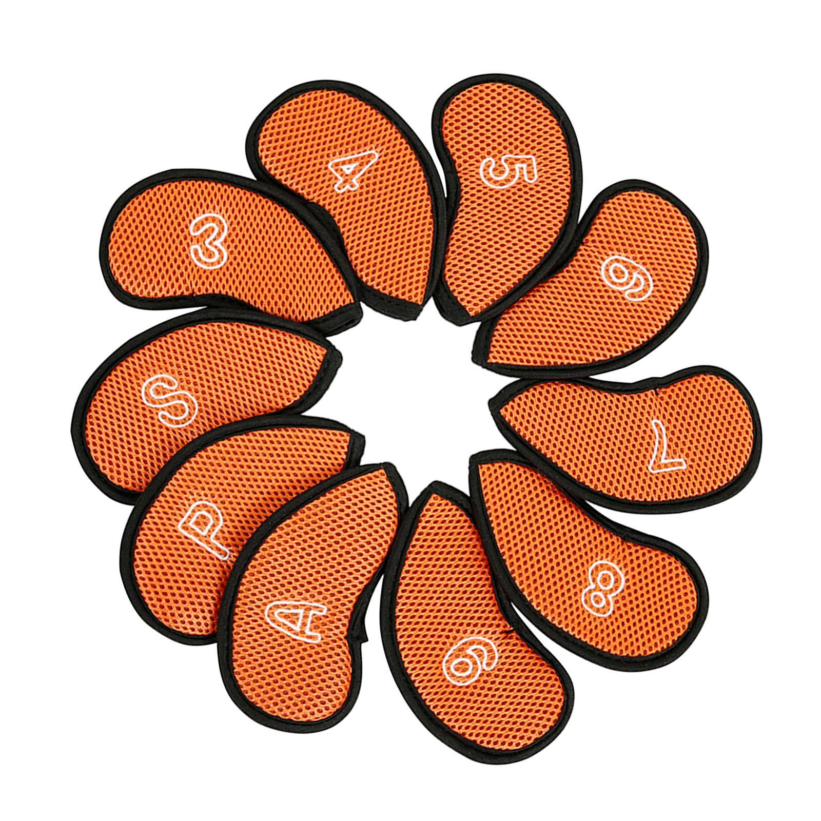 10x Golf Club Headcovers with Large Number Mark Golf Training Equipment Protector Cases Golf Iron Covers Set for Putters Golfers Display