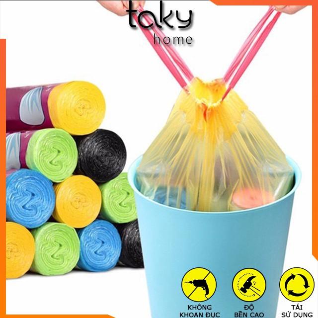 Cuộn Túi Nilon Đựng Rác, Túi Có Quai Rút, Rất Tiện Dụng, Sạch Sẽ, Sản Phẩm Tiện Ích Cho Gia Đình, Taky Home 5620