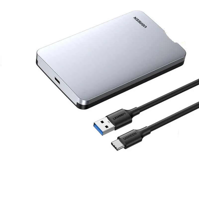 Hộp đựng ổ cứng ssd 2.5-inch sata kèm cáp usb a ra usb type c Ugreen 300RC70498CM hàng chính hãng