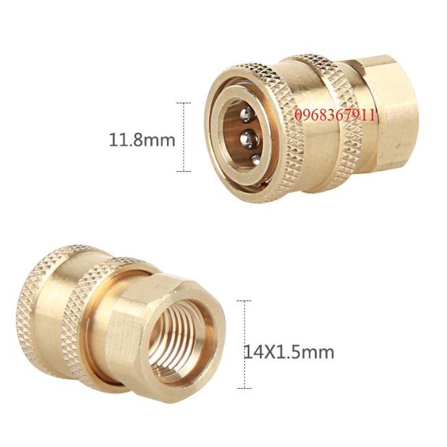 bộ khớp cắm nhanh 1/4 inch ren 14mm dùng cho máy rửa xe