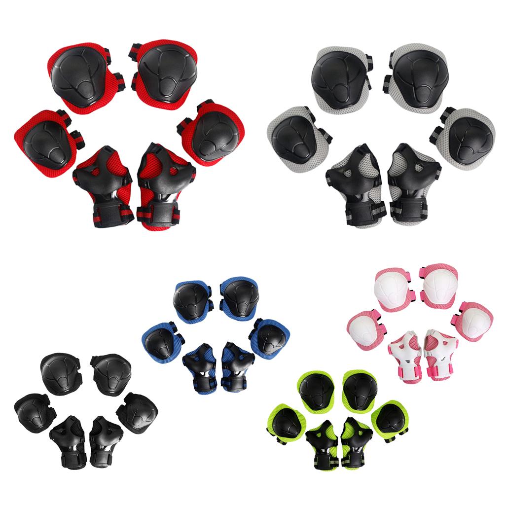 6 Pcs Kid Child Roller Skating Bicycle Bike Knee Wrist Elbow Pad Sets - 6 colors to choose