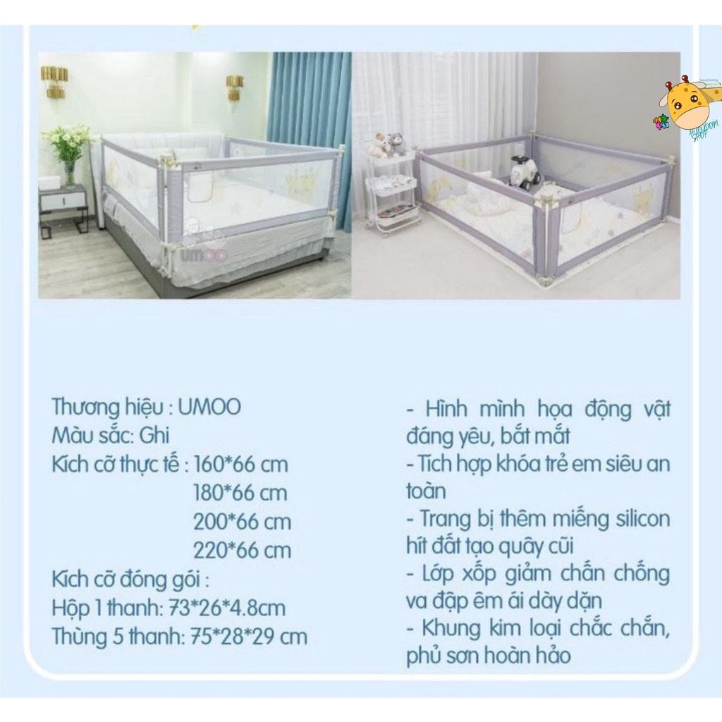 Thanh Chắn Giường Hươu Umoo UM-0813 Bản Nâng Cấp Mới Nhất 2023, chắn giường đa năng, quây cũi