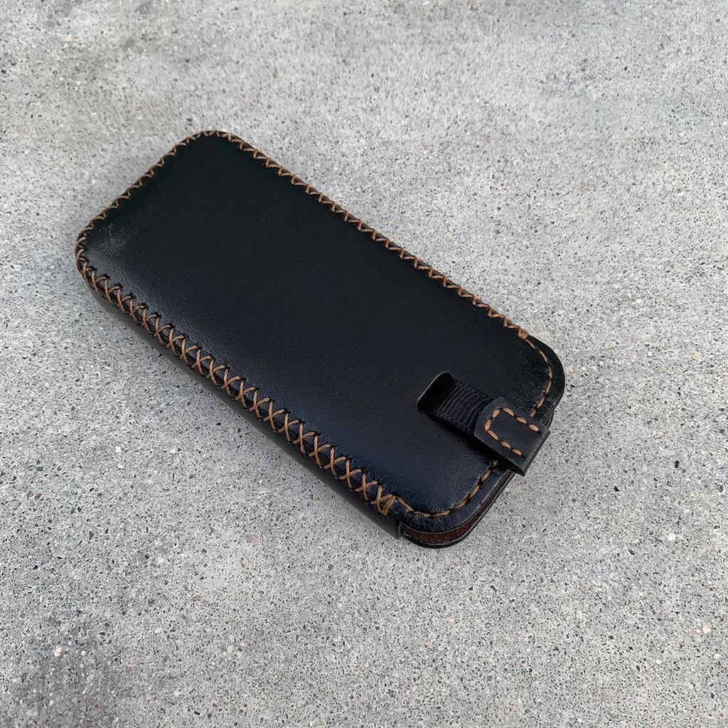 BAO DA ĐIỆN THOẠI MÀU ĐEN DÀNH CHO NOKIA 8800 - BAO DA ĐEO HÔNG THỦ CÔNG - ĐỒ DA BÒ NHẬP KHẨU