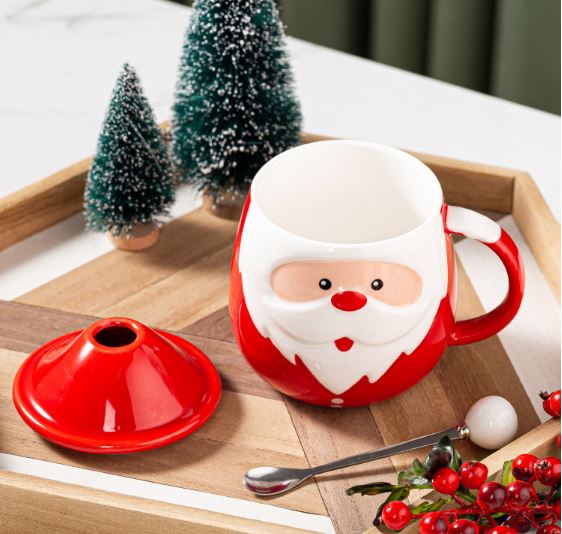 Cốc sứ Santa mũ đỏ