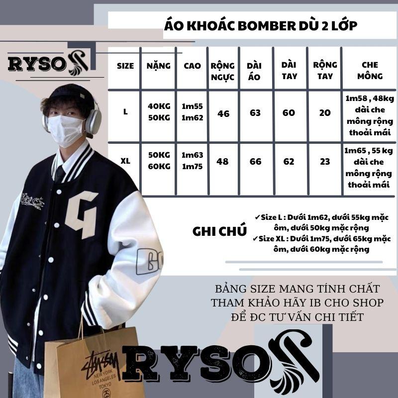 Áo khoác bomber bóng chày G unisex 2 lớp tảng nhiệt phong cách Hàn Quốc