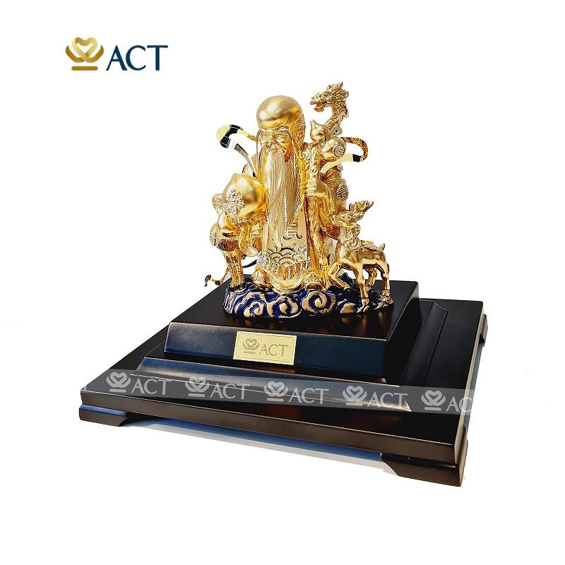Tượng ông thọ khung gỗ 20x16.5x24 cm