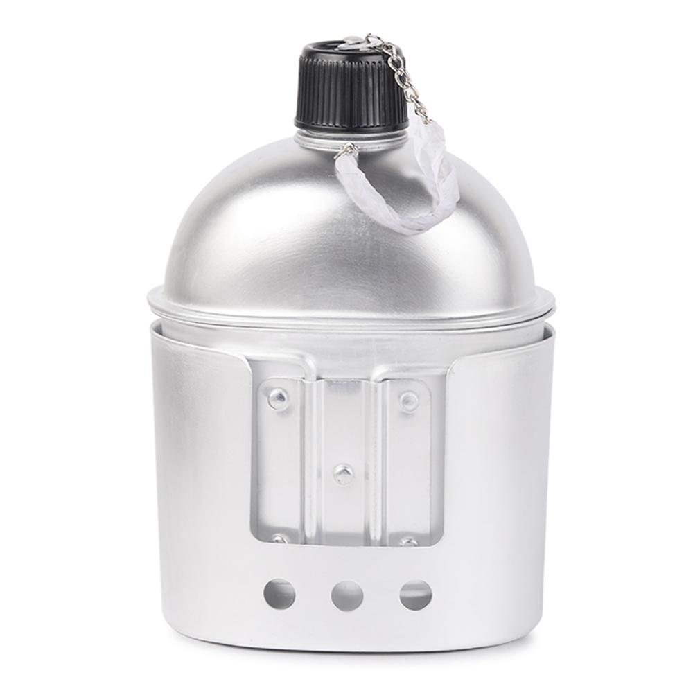 Bộ Dụng Cụ Nấu Ăn Nhôm kiểu dáng Quân đội gồm cà mèn 1000ml, cốc 600ml, bếp củi,