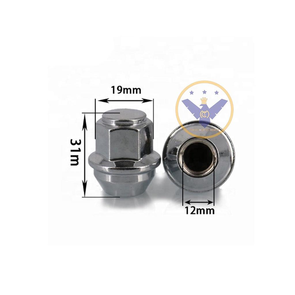 6 ốc đúc nguyên khối, ốc lazang bánh xe - size 19, bước ren 1.5