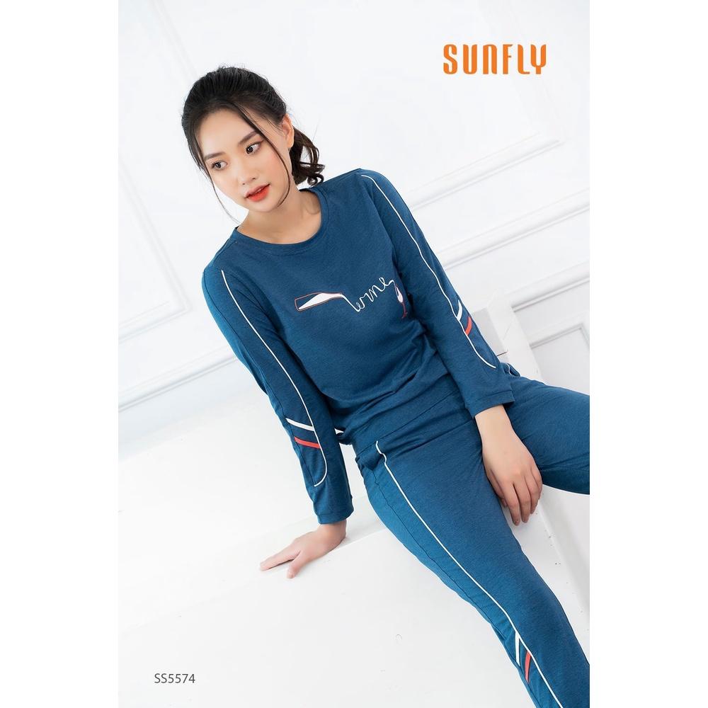 SS5574 Bộ đồ nữ mặc nhà thể thao cotton áo dài, quần dài