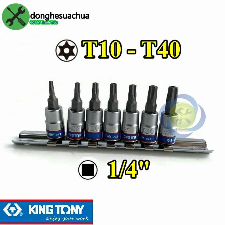 Bộ tuýp lục giác sao có lỗ Kingtony 2107PR loại 14 7 chi tiết