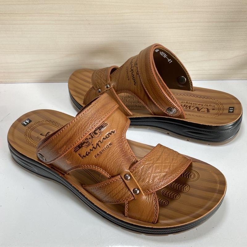 Dép da nam, da bò cao cấp, quai khâu liền đế chắc chắn SIZE 38-43