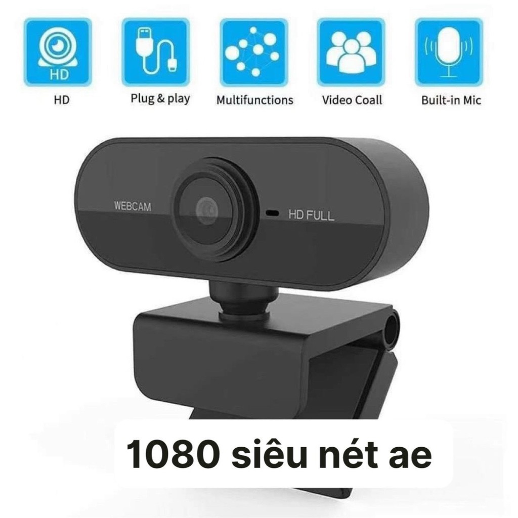 Webcam máy tính FullHD 1080p rõ nét - Thu hình cho máy tính, pc, TV, để bàn - Rõ nét - Chân thực