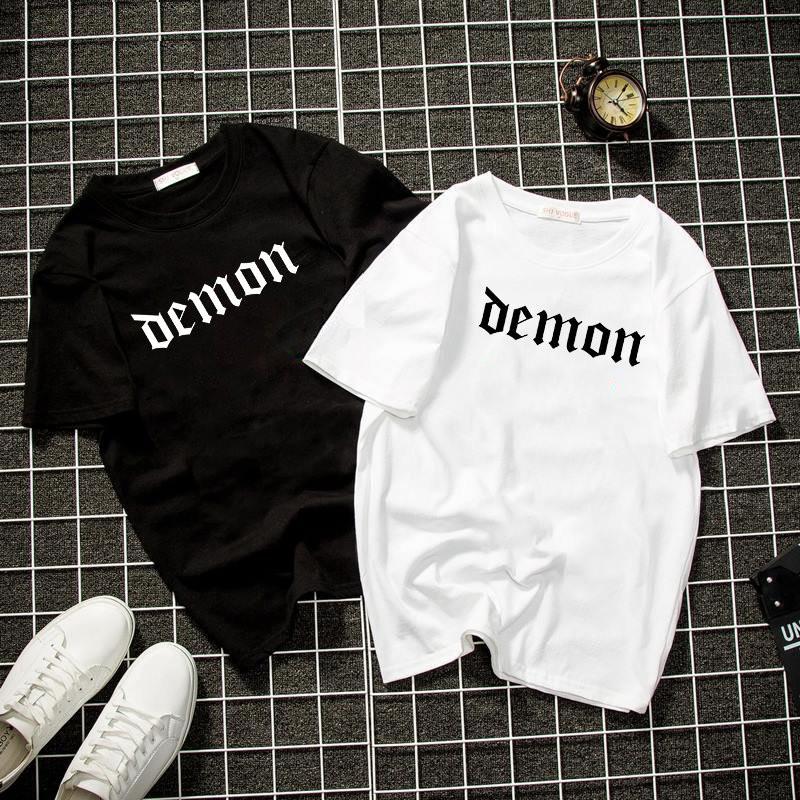Áo thun unisex form rộng demon Hàn Quốc vải dày mịn 2019T2038