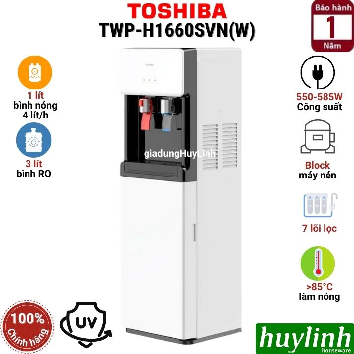 Máy lọc nước RO Toshiba TWP-H1660SVN(W) - UV khử khuẩn - 7 lõi lọc - Trang bị vòi nước nóng - Hàng chính hãng