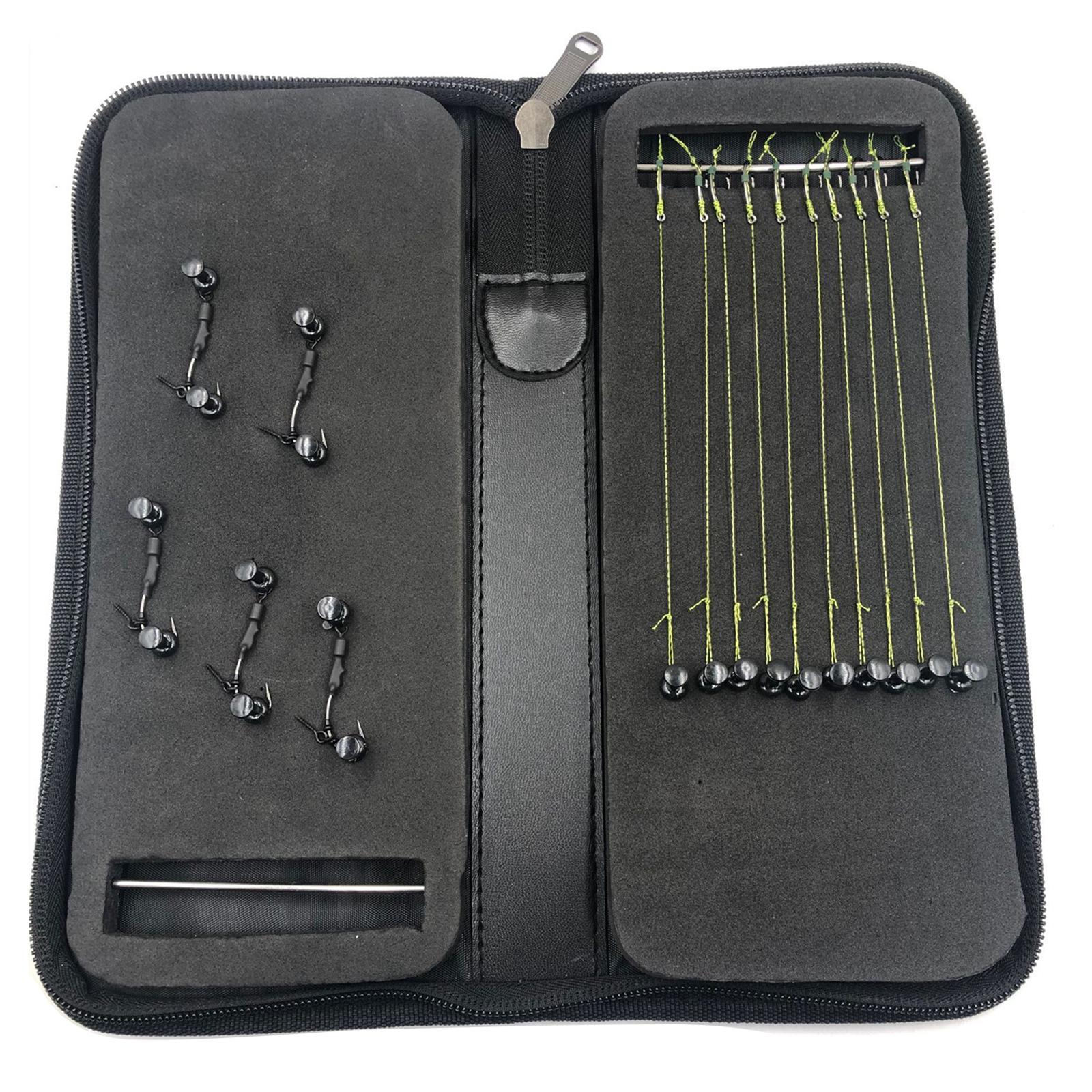 Carp Fishing Tackle Rigs Wallet Case Box For Hooks w/ 20 Pins For Hair Rigs