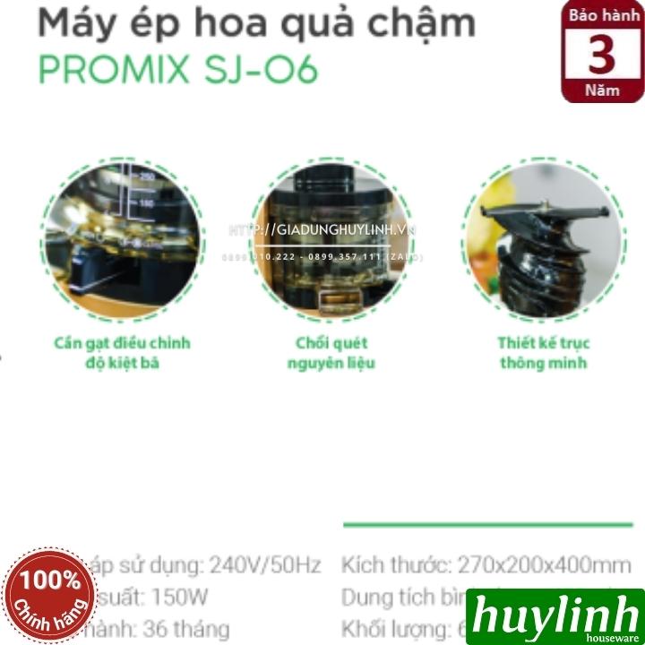 Máy ép trái cây chậm Promix SJ-06 - 150W - Phù hợp cho quán kinh doanh [Model 2023] [Promix SJ06] [Hàng chính hãng]