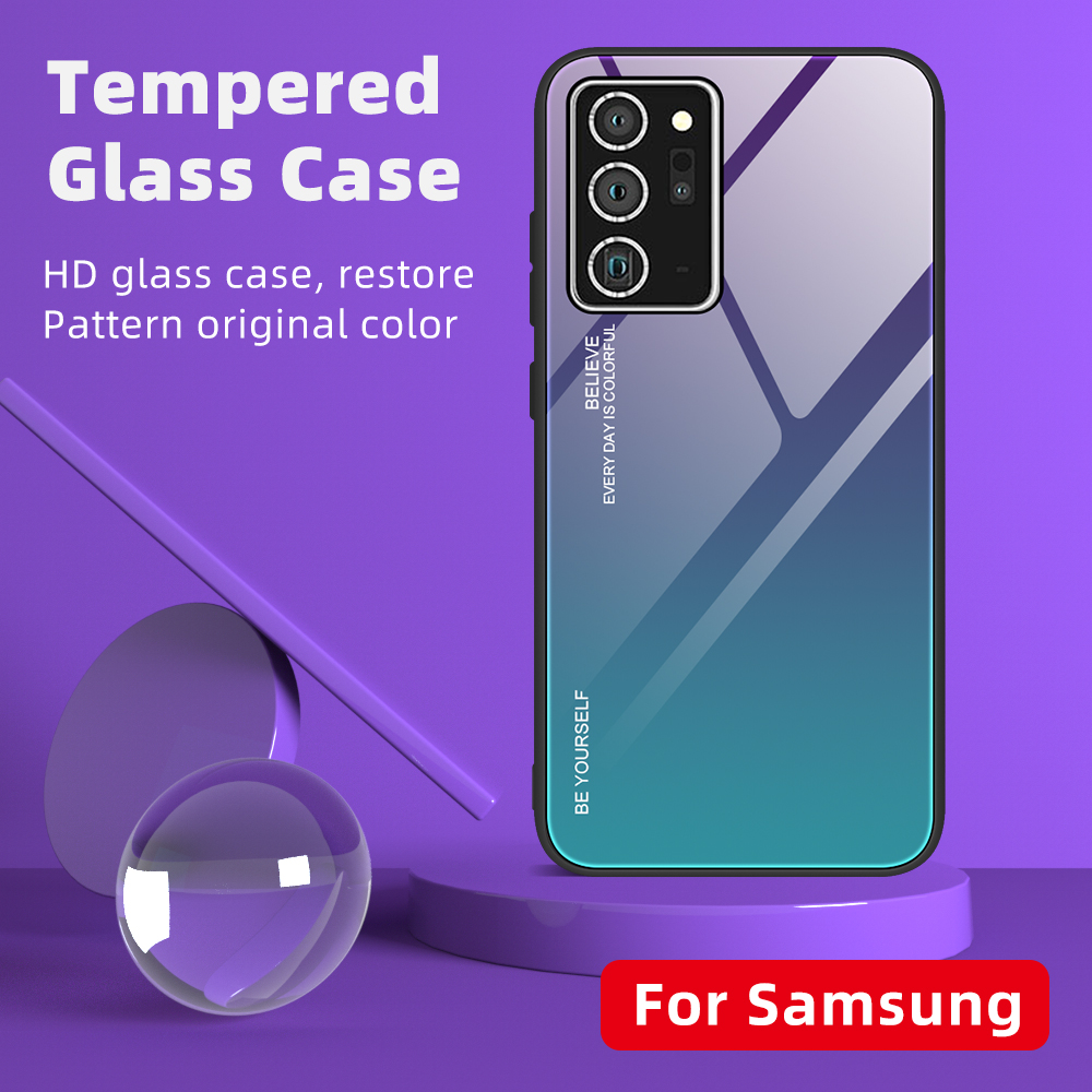 Ốp lưng kính màu Gradient viền dẻo dành cho Samsung Galaxy Note 20 Ultra / Note 20 Ultra 5G