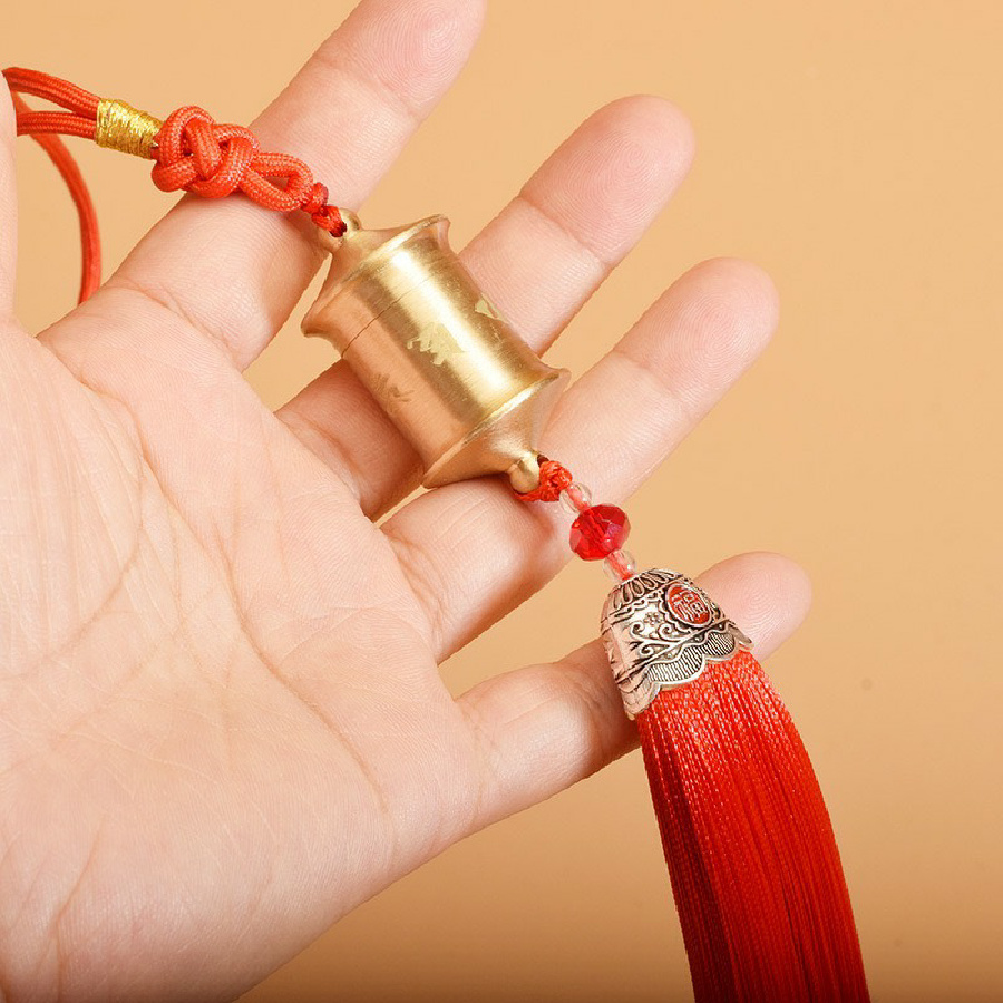 DÂY TREO KINH LUÂN ĐỒNG KHẮC LỤC TỰ MINH CHÚ OM MANI PADME HUM -LỜI NGUYỆN CẦU HẠNH PHÚC VÀ BÌNH YÊN