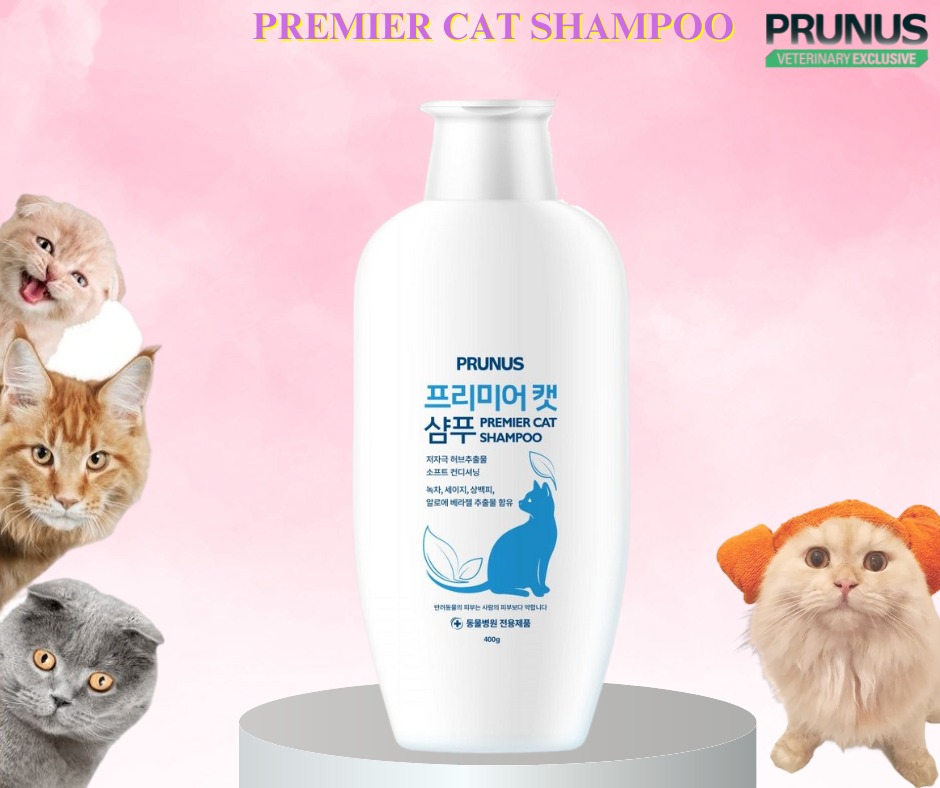 Sữa tắm mượt da lông cho mèo - PRUNUS PREMIER CAT SHAMPOO 400G