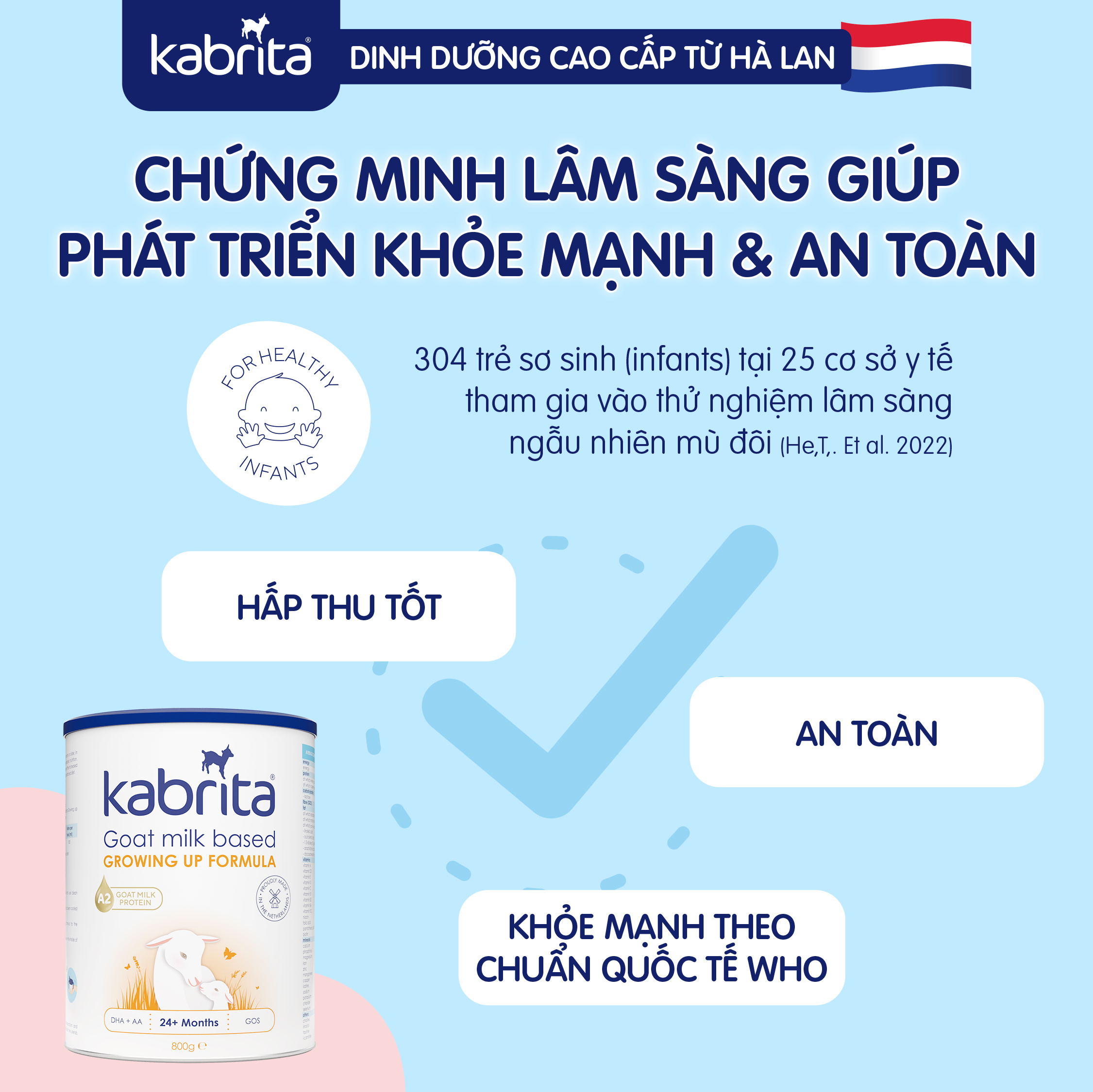 [TẶNG BALO] Sữa dê Kabrita số 3 cho trẻ trên 24 tháng - Lon 800g