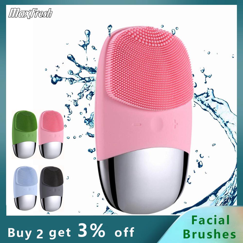 MAXFRESH Làm Sạch Da Mặt Bàn Chải Silicon Chống Thấm Nước Máy Mát Xa Da Mặt Chà Rửa Loại Bỏ Mụn Đầu Đen Sâu Làm Sạch Và Tẩy Tế Bào Chết