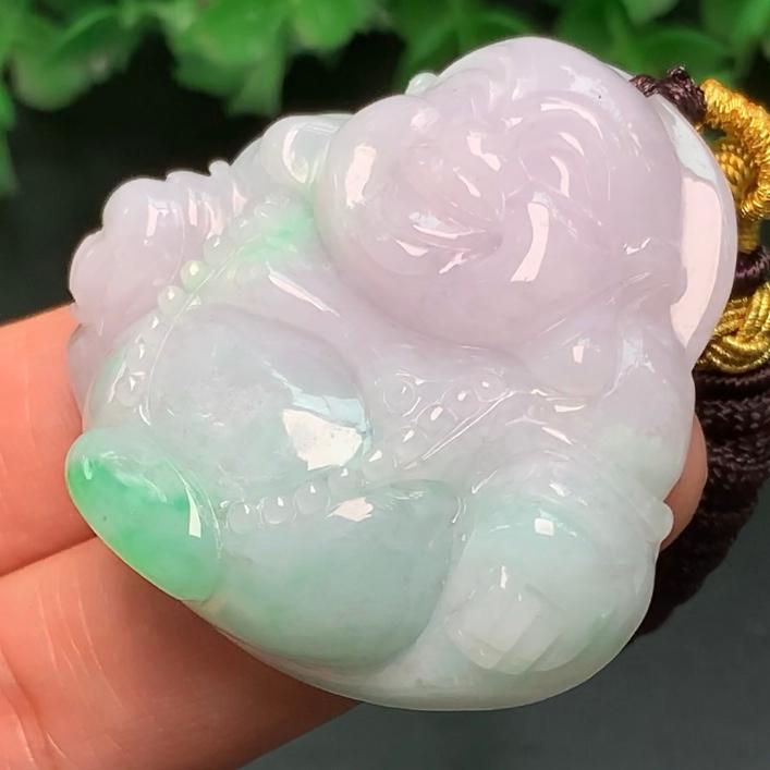 Mặt Phật Di lặc xanh Ngọc phỉ thúy tự nhiên Jadeite A