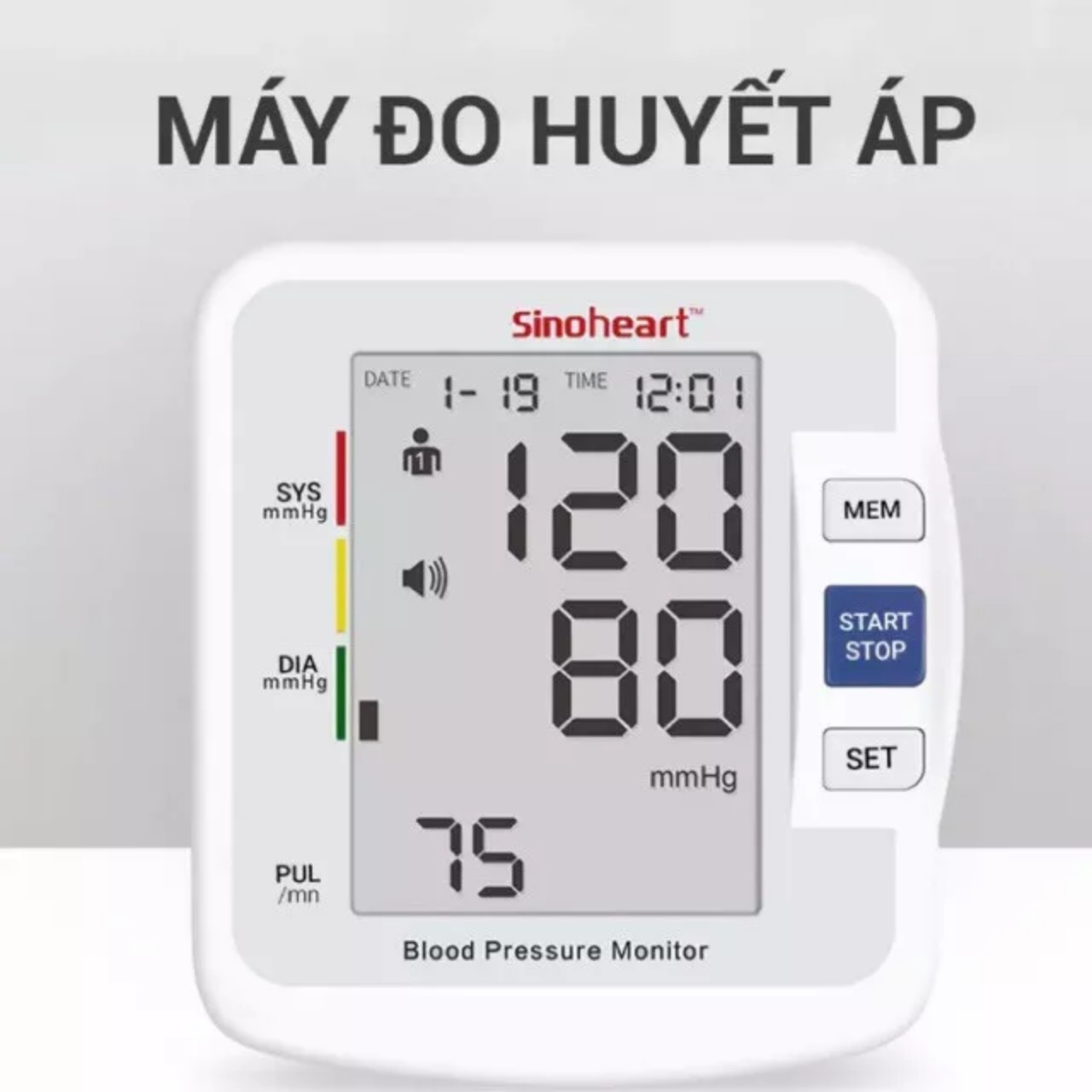 Máy đo huyết áp Sinocare thông minh tự động có giọng nói hướng dẫn tiếng việt