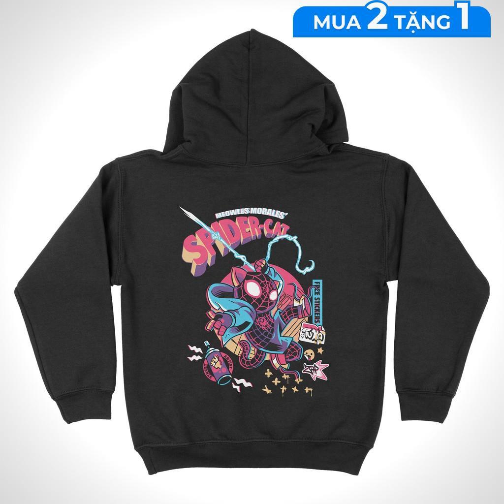 Áo hoodie Spider-Man: Miles Morales - Phiên bản mèo Unisex THE NEXT LEVEL, Cotton 100% 3 màu nam nữ - HD0098