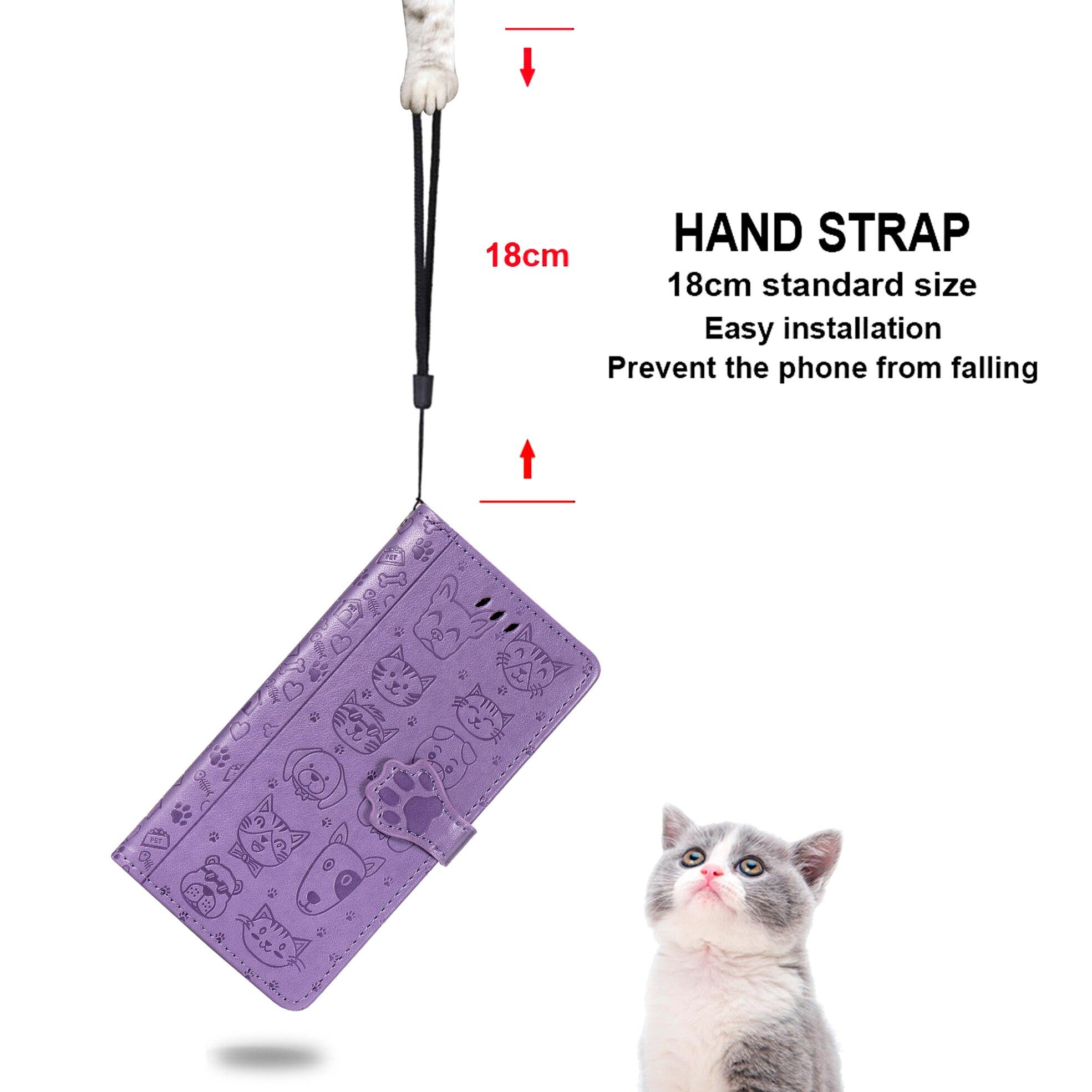 Bao Da Nắp Gập Có Ngăn Đựng Thẻ In Hình Mèo Đáng Yêu Cho Iphone 11 Pro Xr X Xs Max 6 6s 7 8 Plus Se2